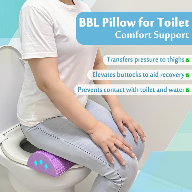 AOSSA مقعد تواليت مرتفع BBL، رافع مقعد تواليت لرفع المؤخرة البرازيلية، وسادة مرتفعة بارتفاع 3 بوصات للتعافي بعد الجراحة، وسائد BBL للجلوس، وسادة EVA مرتفعة (بنفسجي) - Image 3